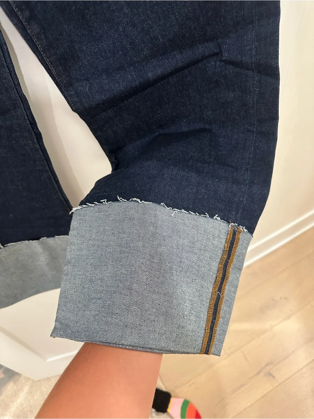 Zara Dark Indigo Cuffed Jeans